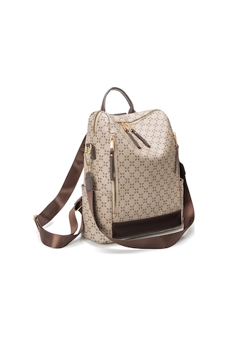 Moveevo Pvc Kumaş Çanta, Poliester Forlu, 31x14x38cm Büyük Kapasite, 0.73kg, Çanta/ Sırt Çantası, Anti-çalma, Seyahat/ Günlük Kullanım Bej - Kahverengi