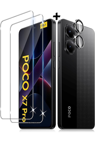 Xiaomi Poco X7 Pro Kamera Lens Koruma Camı+ekran Koruyucu Cam Set