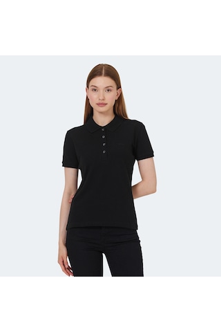 Slazenger VERA I Kadın Polo Yaka Siyah Tişört