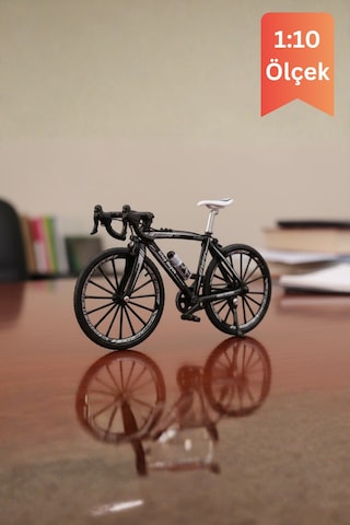 Craftivio Siyah Yüksek Kaliteli Metal 1:10 Ölçek Koleksiyonluk Die Cast Model Bisiklet Çok Renkli