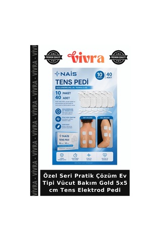 Özel Seri Pratik Çözüm Ev Tipi Vücut Bakım Gold 5x5 Cm Tens Elektrod Pedi