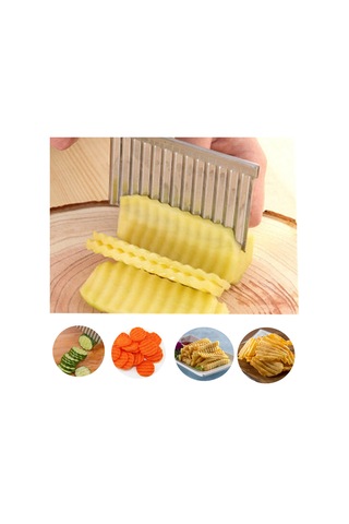 Patates Dalgalanma Bıçak Buruşuk Kesici Dalgalı Chopper Gümüş Gümüş