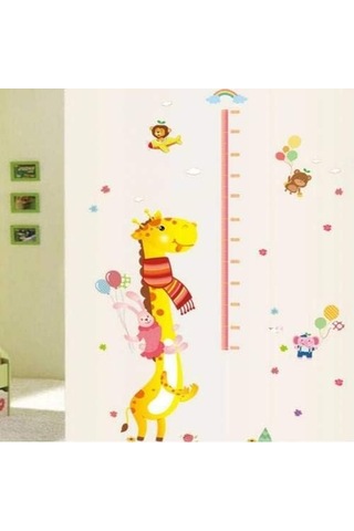 Gelişim Boy Ölçer Ölçüm Tablosu Dekor Süsleme Zürafa Tavşan Fil Aslan Çocuk Odası Ev Sticker Duvar Sticker Pvc