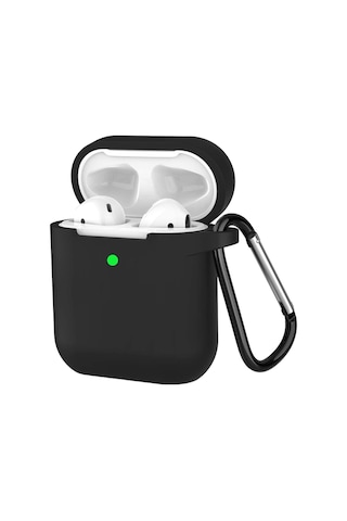 Airpods 1 Ve 2. Nesil İle Uyumlu Premium Lansman Serisi Kadife İç Astarlı Darbe Emici Silikon Kılıf Siyah