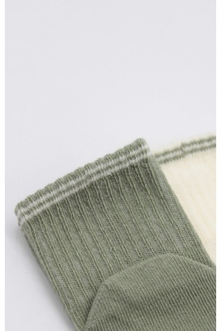 Erturkstore Çemberli Basic Penye Kaymaz Soket Çorap 2li 10146 Nil Çok Renkli