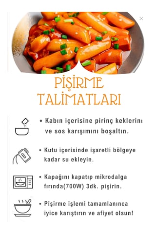 Hipokki Rose Soslu Kore Tteokbokki Pirinç Keki 120gr 20'li Set