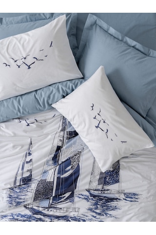 Cotton Box Maritime Tek Kişilik Nevresim Takımı Skipper Indigo Indigo