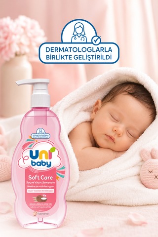Uni Baby Soft Care Organik Hindistan Cevizi Yağlı Saç ve Vücut Şampuanı 700 Ml 3'lü