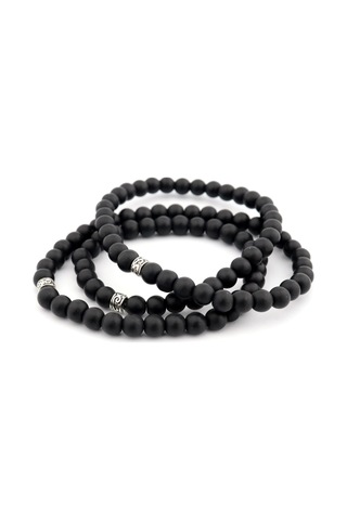 Pigado Mat Oniks Taşlı 99'Lu Hem Kolye Hem Bileklik Hem Tesbih Altın