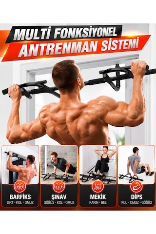 Mft09 Profesyonel Kapı Barfiksi Demiri Çoklu Tutuş Barfix Demiri Şınav Mekik Kol Sırt Fitness Egzersiz Aleti