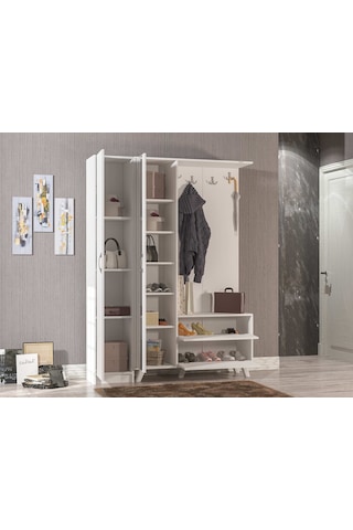 Abre Vm-34342 Beyaz Vestiyer Portmanto Ayakkabılık Diğer