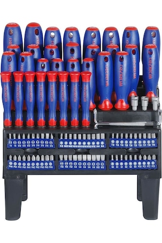 Workpro Wp200507 100 Parça Duvar Askı Aparatlı Profesyonel Cr-v Manyetik Tornavida Ve Bits Uç Seti Fr Wp200507