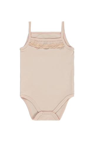 Civil Baby Kız Bebek Çıtçıtlı Badi 3-9 Ay Pudra 14587140513y-5 Pudra