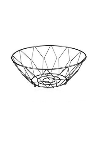 Jeemson Siyah Karbon Çelik Geometrik Desenli Mutfak Meyve Sepeti - Masaüstü Dekoratif Depolama Sepeti Siyah