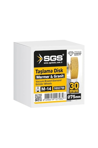 Sgs2798 M14-75x30 Mm Vakum Elmas Mermer Granit Taşlama Diski