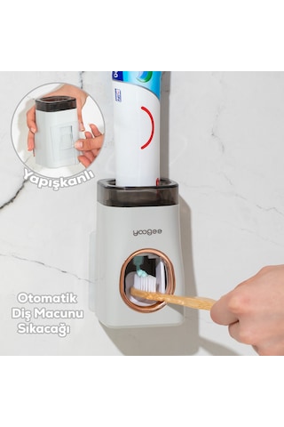 Porsima M543 Duvara Monte Yapışkanlı Otomatik Diş Macunu Sıkacağı Çok Renkli