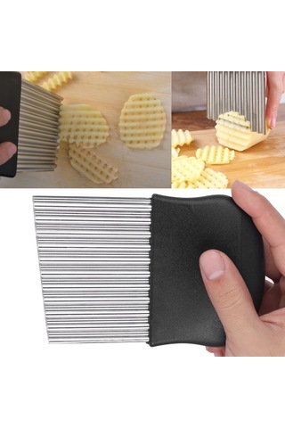 Geeroyoo Stahl-küchen-cutter: Kartoffel, Teig, Gemüse, Obst İn Scheiben Schneiden Sicher, Haltbar, Effizient Diğer