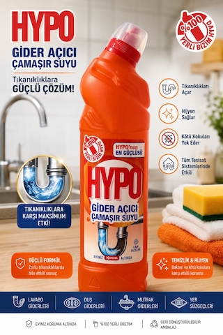 Gider Açıcı Çamaşır Suyu 680 Ml Güçlü Formül Lavabo Mutfak Banyo Gider Temizleyici