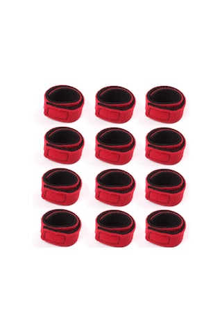 Geeksen 12 Adet Kırmızı Sbr-ok Kumaş Oluk Bağlama Kayışı, 30x240mm, Dayanıklı, Genişletilebilir, Olukları Korur Ve Taşınması Kolay