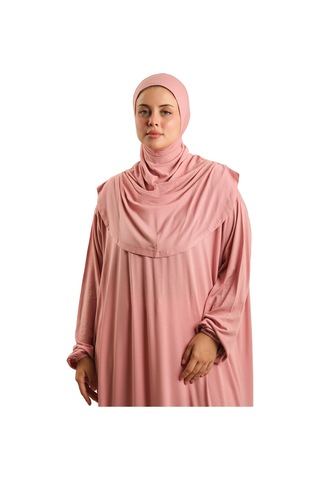 Tek Parça Namaz Elbisesi Viskon Düz 2503 06 Pudra
