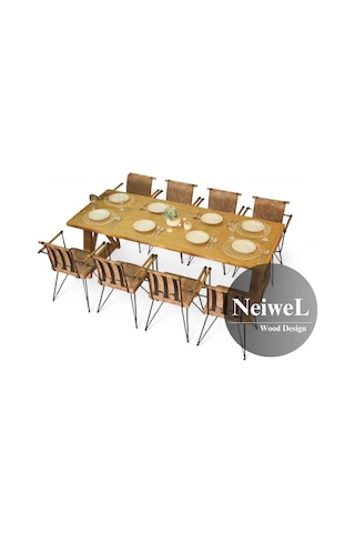 Neiwel Pina Doğal Ahşap Mutfak Ve Yemek Masası-80-100 Açık Ceviz