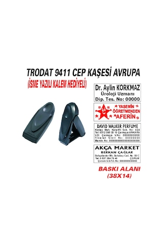Trodat 9411 Cep - Firma - Ofis - Şirket - Doktor - Avukat Kaşesi N11.24874