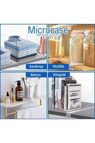 Microcase 2 Li Gardop Eşya Elbise Ve Genel Kullanım Düzenleyici Alan Bölümleyici Set 30x23 Cm Al5709 Şeffaf