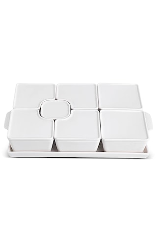 Aryıldız 15 Parça Sc Tepsili Kahvaltılık Dikdörtgen 249376 Beyaz