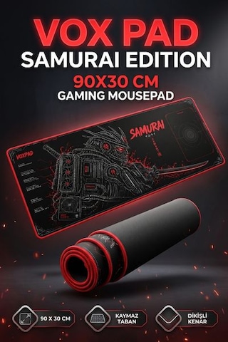 Throne X Pchocasi Voxpad Samurai Edition 90x30 Cm Dikişli Kenar Kaymaz Taban Gaming Mousepad 90x30cm