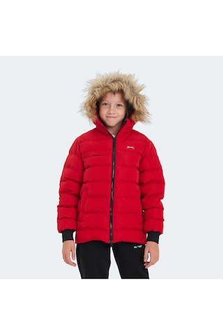Slazenger CALISTO Çocuk Kapüşonlu Şişme Kırmızı Mont & Kaban