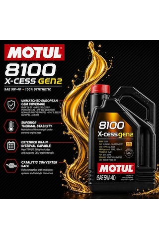 Motul 8100 X-cess Gen2 5w-40 5 Lt Motor Yağı