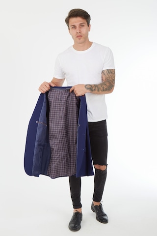 Sposo G-221 Dar Kalıp Örme Kumaş Lacivert Erkek Blazer Ceket Lacivert