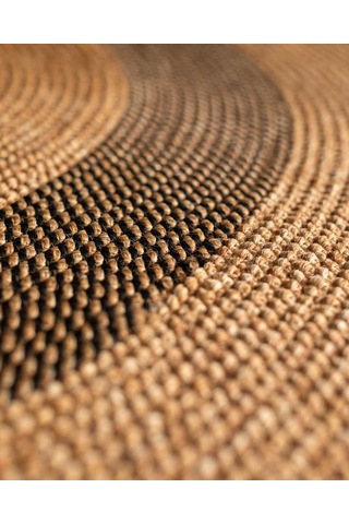 Madame Coco Alsace Yuvarlak Kilim 120 CM Naturel - Siyah