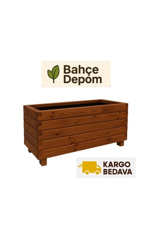 Ahşap Çiçeklik 100x30x40 Cm Emprenyeli Dış Mekan Saksısı