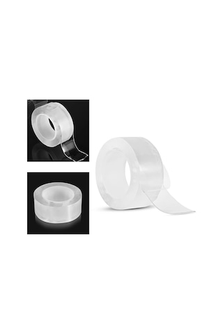 2 Metre X 3 Cm Şeffaf Güçlü Nano Çift Taraflı Silikon Jel Yapıştırıcı Bant Diğer