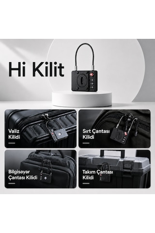 Hbb-k Hi Kilit Apple Android Uyumlu Akıllı Valiz Kilidi Siyah