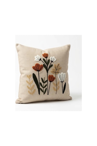 Punch Nakış Kırlent Kılıfı 2 Li 40 Cm X 40 Cm Açık Haki