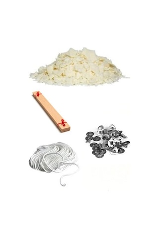 Soya Mum Yapım Seti, 1Kg Soya Wax, Fitil, Mum Çıtçıtı,Ahşap Fitil