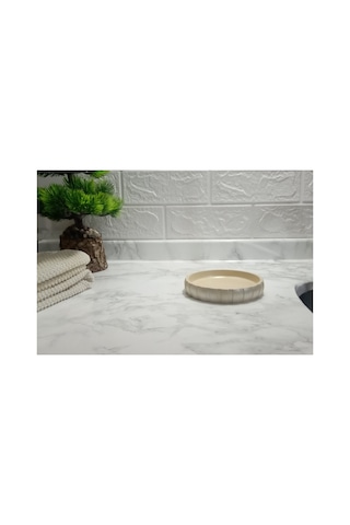 Buççin Online Mağaza Sabunluk Krem Örgü Model Poliresin 13x13x2cm Banyo Seti Reçine Bej Çok Renkli