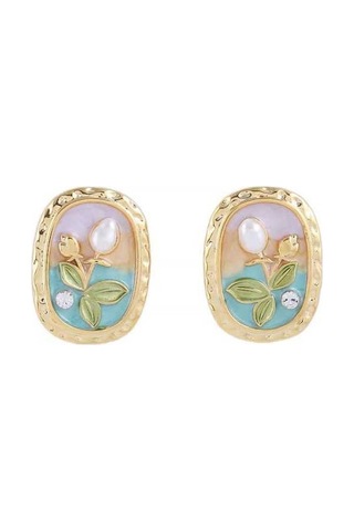 Flybuy Su İncisi & Bakır Takı - 12.9g, 1.8x2.3cm - Şık Tasarım Çok Renkli