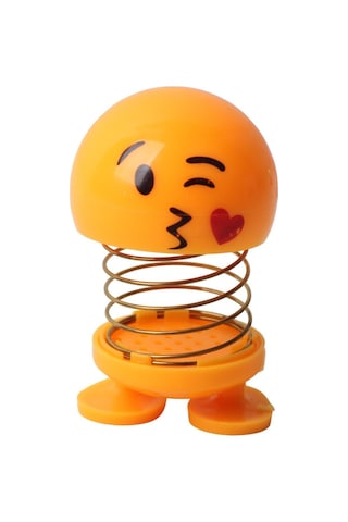 Öpücük Atan Emoji Smile Zıp Zıp Kafa 8 Cm Araba Torpido Süsü Masaüstü Dekoratif Figür Pasta Süsü Emoji