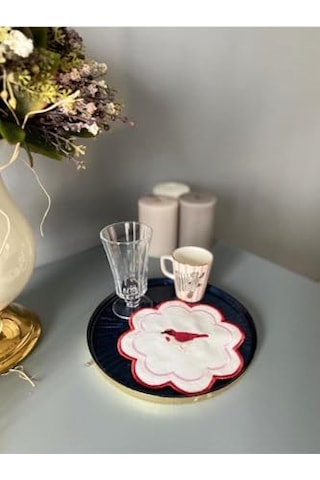 Ayrex Studio Kuşlu Kokteyl Peçete Tekli Kırmızı Pembe Diğer