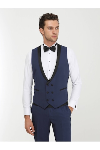 Kip Saks Düz Slim Fit Demonte Yaka Dokuma Y Smokin Takım Elbise Çok Renkli