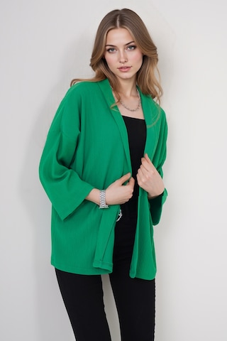 Hiccup Bdart Dokulu Rahat Fit Şal Yaka Kimono Yeşil