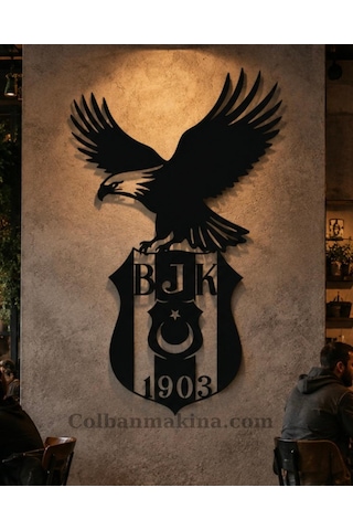 Beşiktaş Logo'su Metal Duvar Görseli Siyah