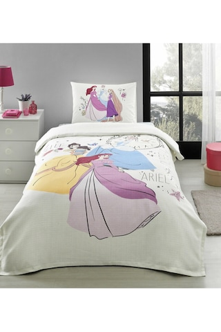 Princess Time Tek Kişilik Disney Lisanslı Lastikli Fitted Çarşaf Çocuk Pike Takımı