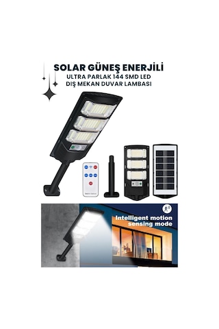 Technojet Solar 144 Led Güneş Enerjili Kumandalı Dış Mekan Hareket Sensörlü Bahçe Aydınlatma