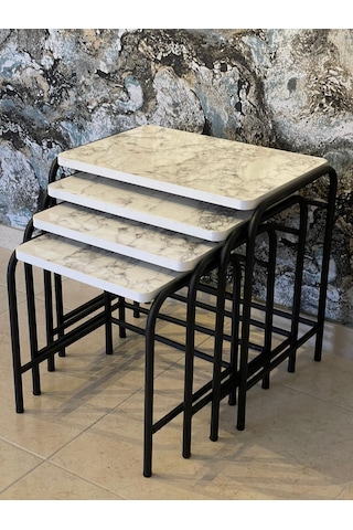 Aslanstore Metal Ayaklı Zigon Sehpa