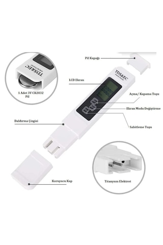 Multifonksiyonel Tds Iletkenlik Ölçer Ec Metre Yeni Model 1