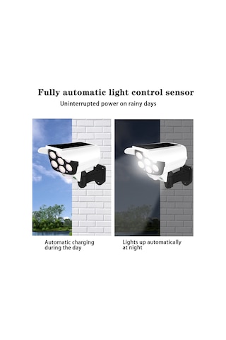 Cbtx 2178t Kamera Tipi Solar 77 Led Işık Hareket Sensörü Bahçe Lambası Duvara Monte Sokak Lambası Uzaktan Kumandalı Projektör Diğer
